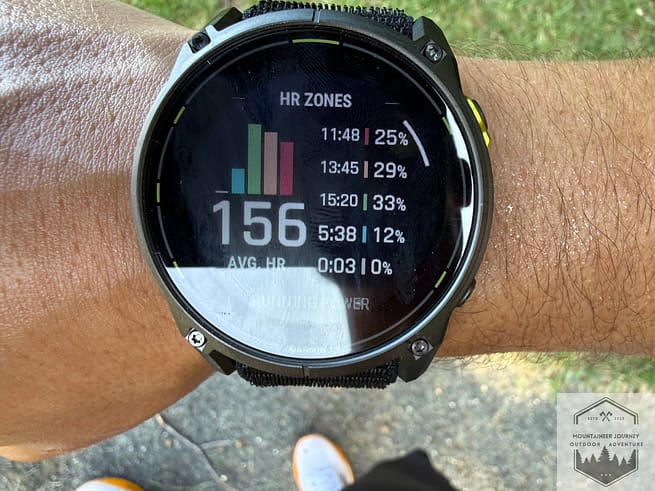 Running heart zones on Enduro 3 following a interval running workout