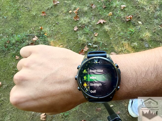 Garmin Fenix 9 Pro activity profile on watch