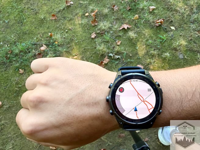 Garmin Fenix 9 topographic map view on watch face
