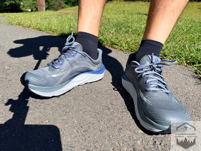 Wide toe box view on shoes