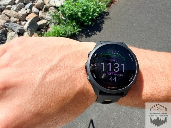 Garmin Forerunner 170 elevation and steps check