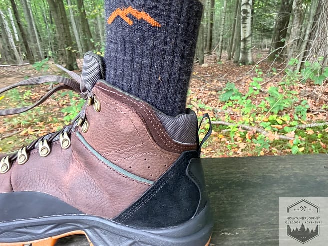 Heel view of Mt. Maddsen 2.0 with TPU shank nearing midfoot