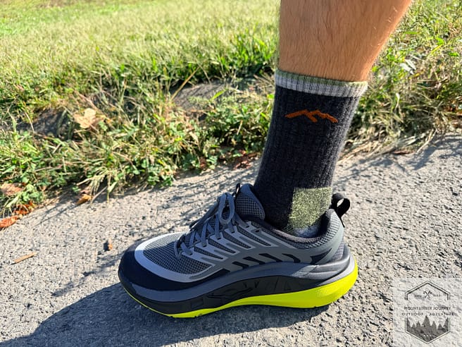 Flared Heel design on Hoka stinson 8