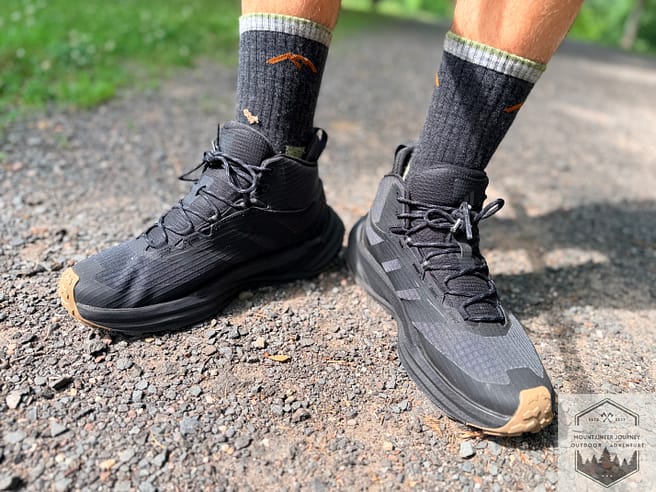 Front view of the hiking boots