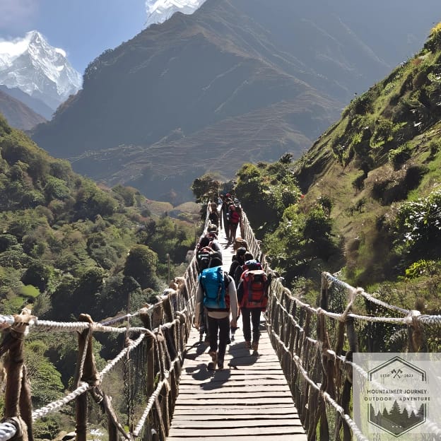 blog-img-1716825957921 Trekkers going over bridge in Himalayas