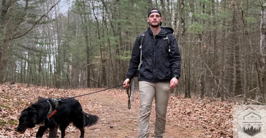 Hiking partner(dog) to left