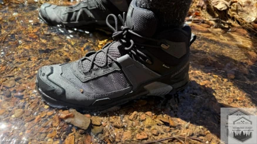 crossing over water with the salomon x ultra 5 gtx