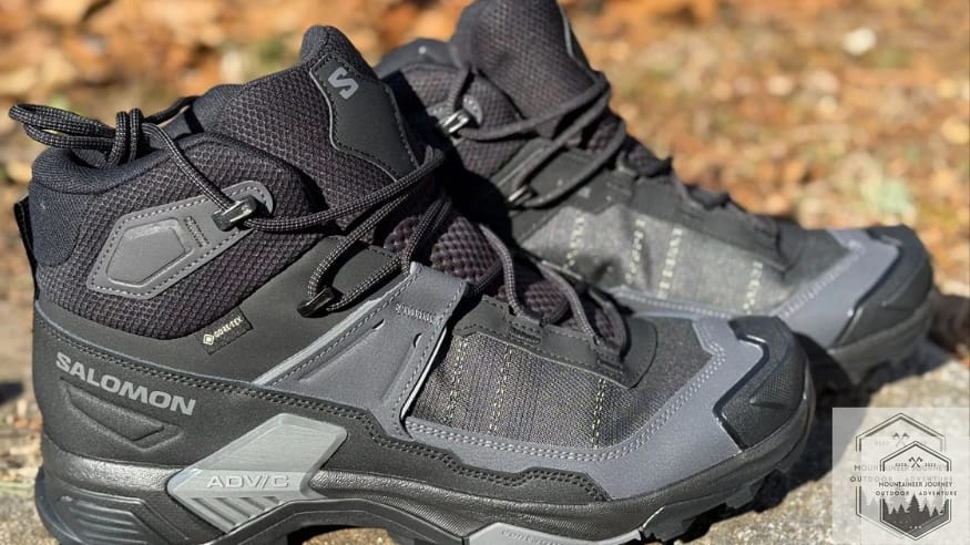 Side View Of The Salomon X Ultra 5 Mid GTX showing the Active Wings