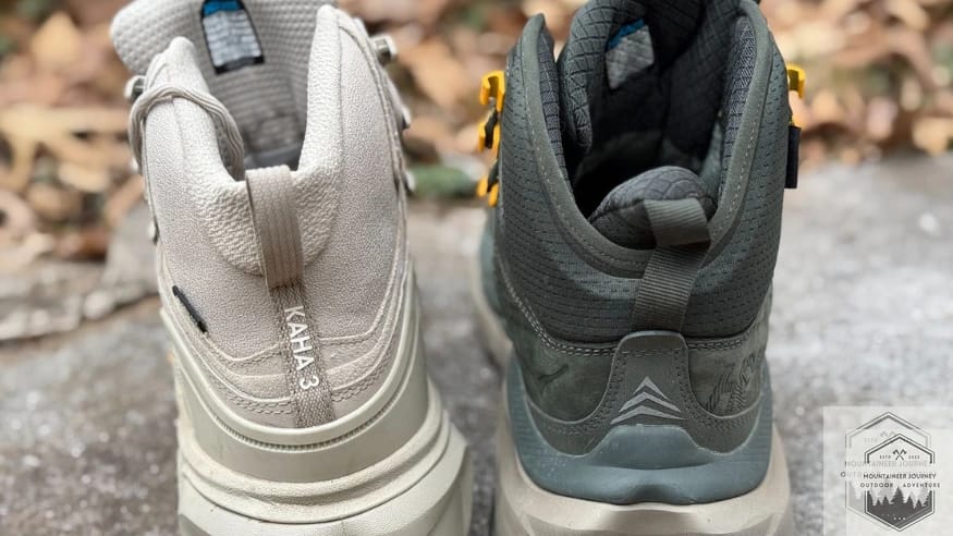 The Kaha 3(Left) is missing the extra heel padding that the Kaha 2 has (right)