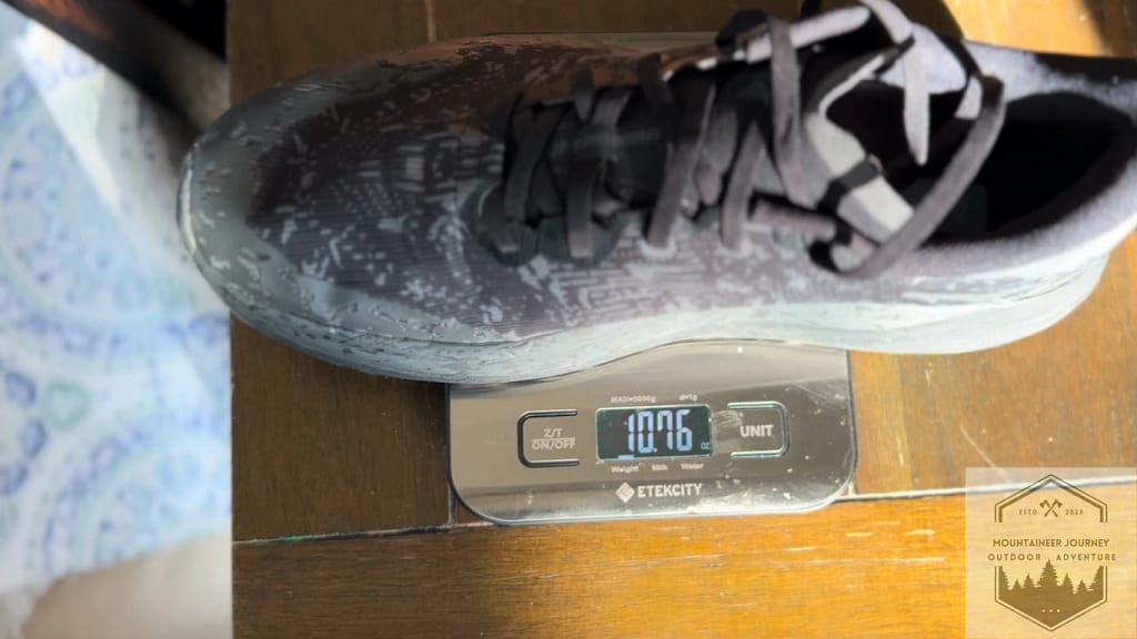 The Speedgoat 6 weighed in at 10 oz, the lightest tested to date