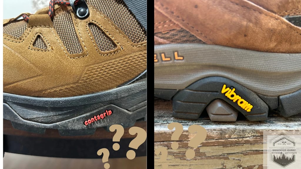 Contagrip(Left) vs Vibram(right) up next to each other