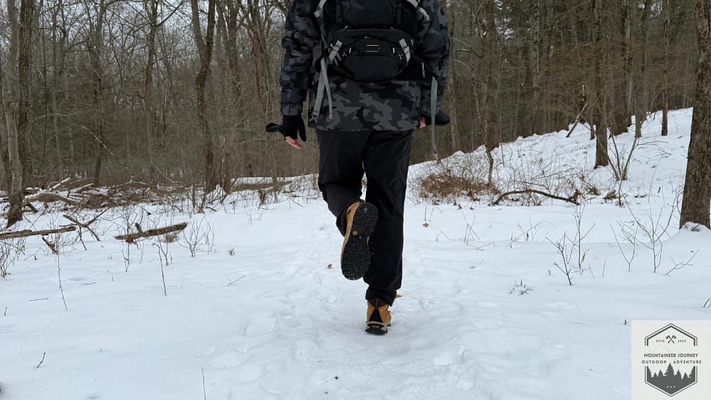 Hiking On A Snowy trail