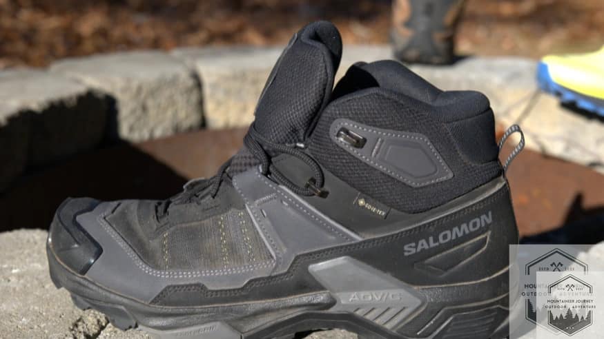 Salomon X Ultra 5 after 120 miles of trail testing, showing no evidence of delamination or stitching failure on the Kevlar-reinforced Matryx upper.