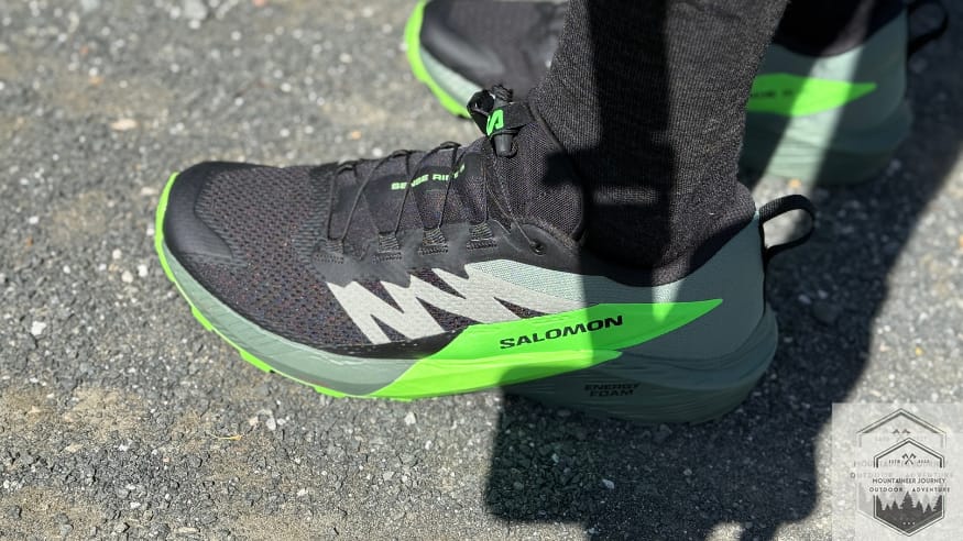 top side view of the shoe highlighting the mesh and stack height