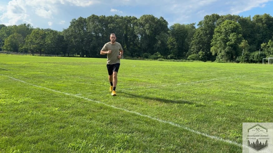 Agility testing of the Hoka Mafate X on grass to evaluate the lateral stability of the 49mm stack height and Meta-Rocker geometry.