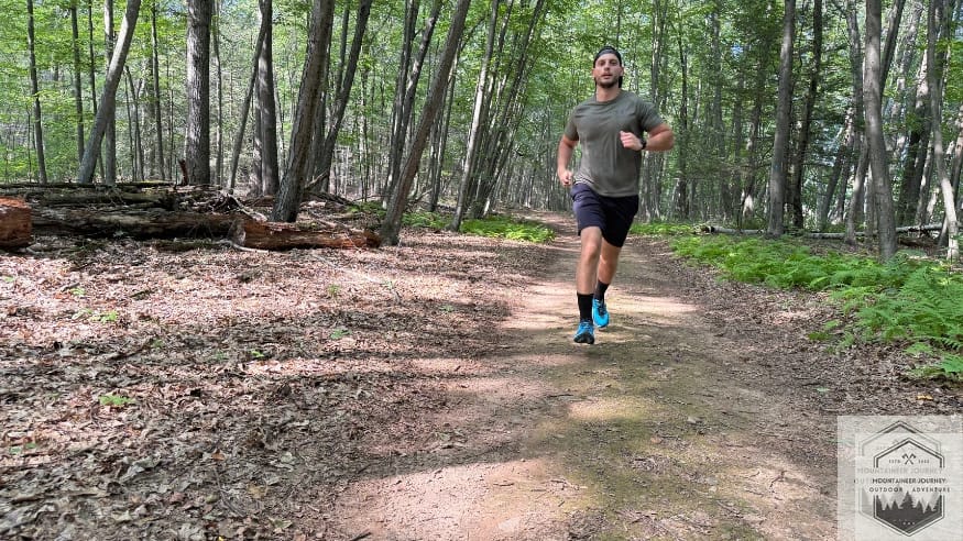 Hoka Mafate 5 testing on dirt packed trails highlighting Meta-Rocker energy return