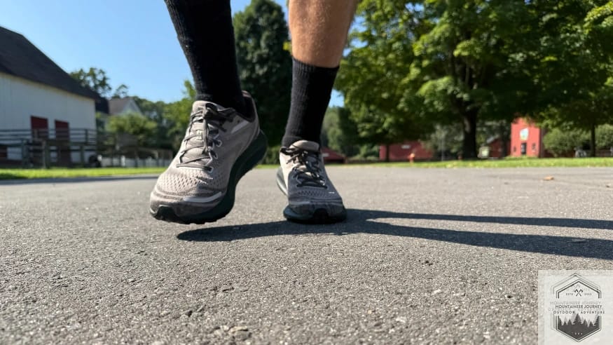Wearing very thin light hiker socks during trail running.