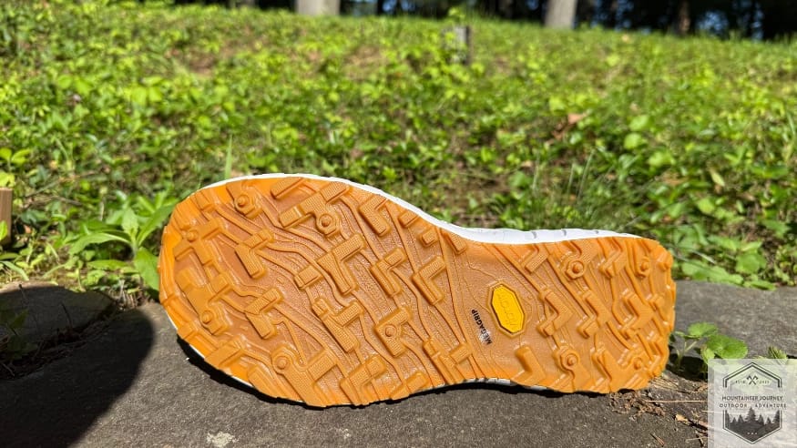 View of the Vibram outsole before testing