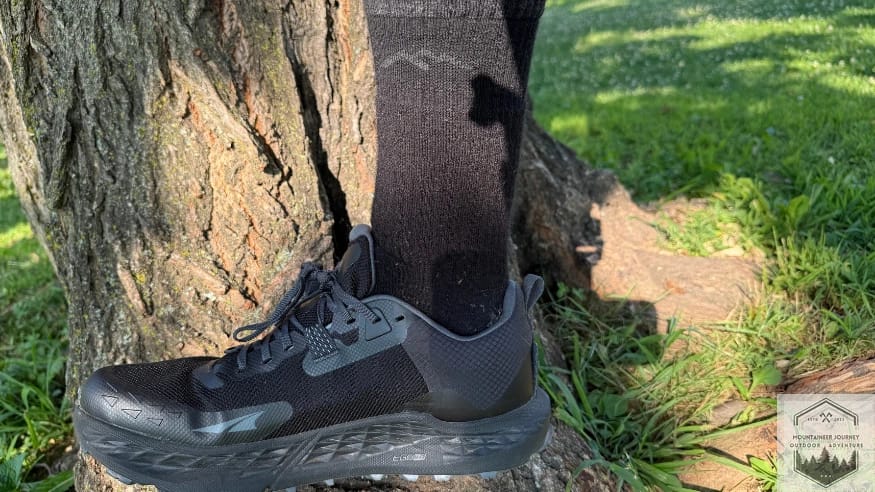 Standing on tree root with Timp 5