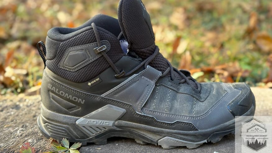 Side view of the Salomon X-Ultra 5 showing the advanced chassis.