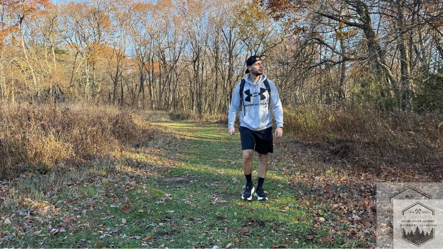Testing out the Hoka Bondi 9 in grass during our objective scoring.