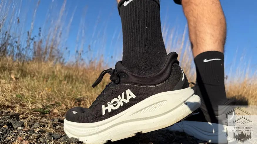 View of the Bondi 9 EVA outsole and side mesh upper