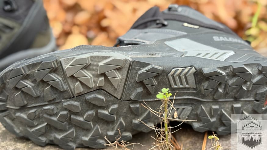 View of the outsole on the X Ultra 5 after 100 miles of testing