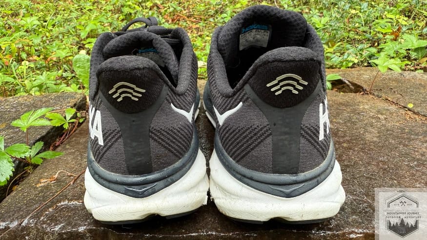 Back view of the Clifton 9 with heel tab