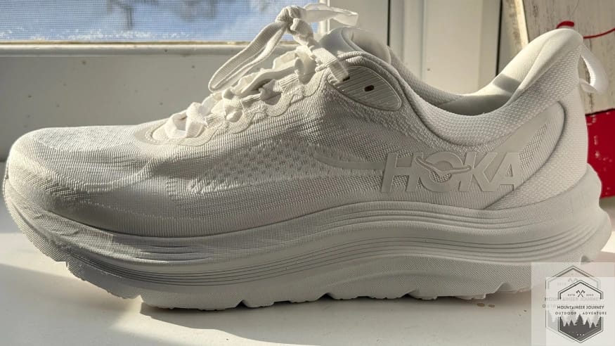 View of ankle cuff on shoe