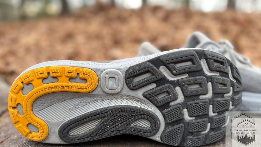 View of the tread pattern on the Brooks Adrenaline 24.