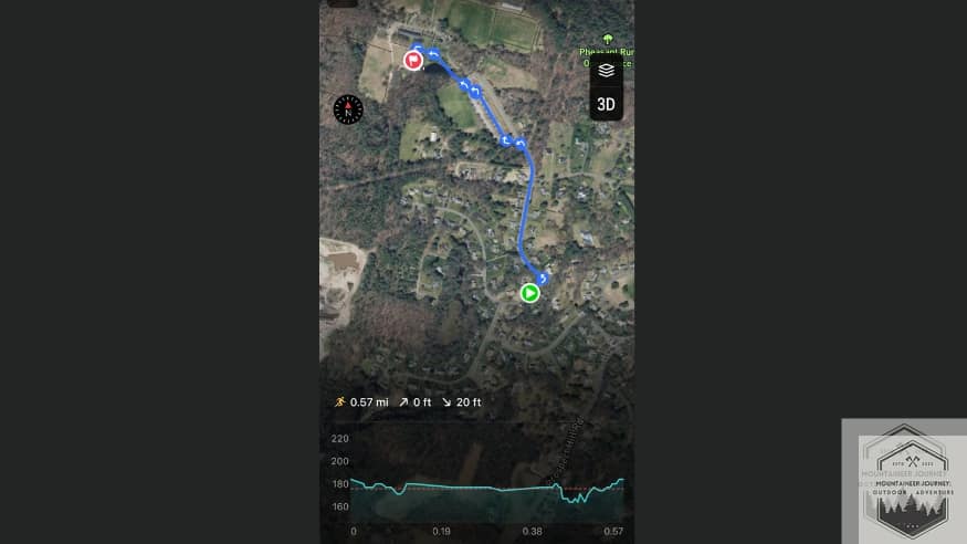 Pre-planned route in COROS app