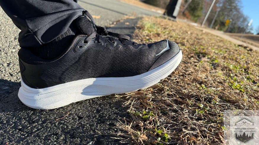 Testing heel compression on outsole of Solimar 2