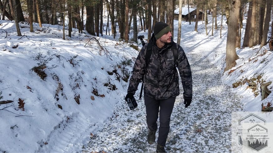 Salomon Elixir Activ Traction testing on uphill snow and loose gravel