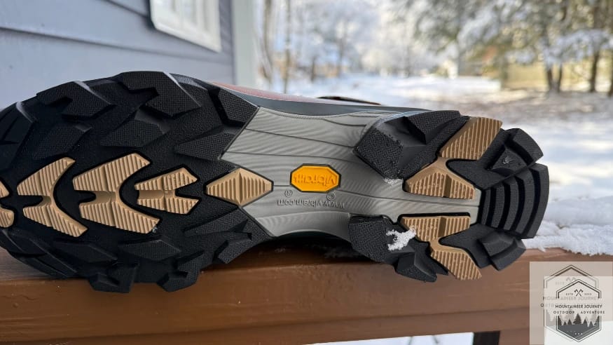 Vibram outsole, we felt it did an exceptional job with grip during our testing.