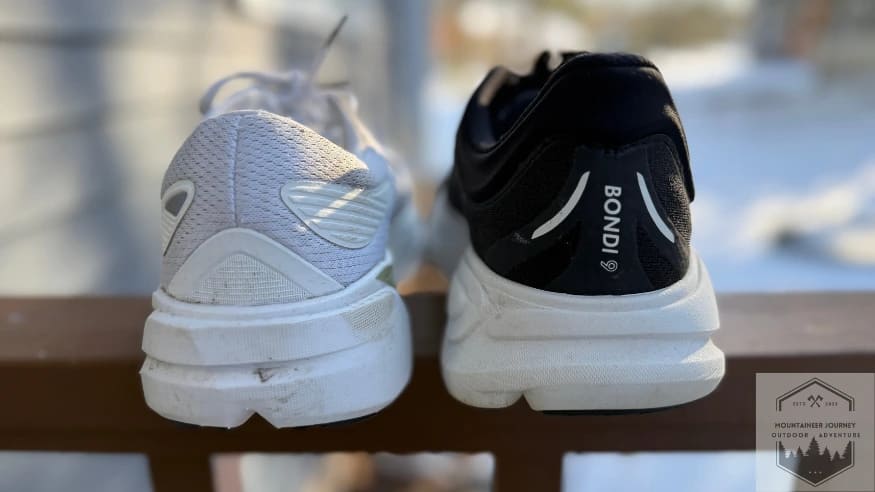 Both heel view of both shoes