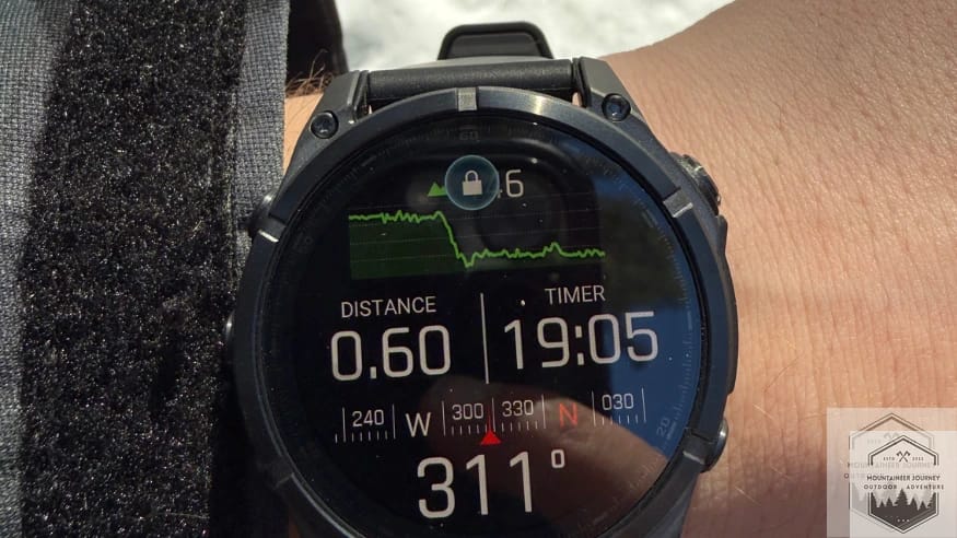 Garmin Fenix 8 watch face on lock-screen still bright enough to read stats without having to unlock