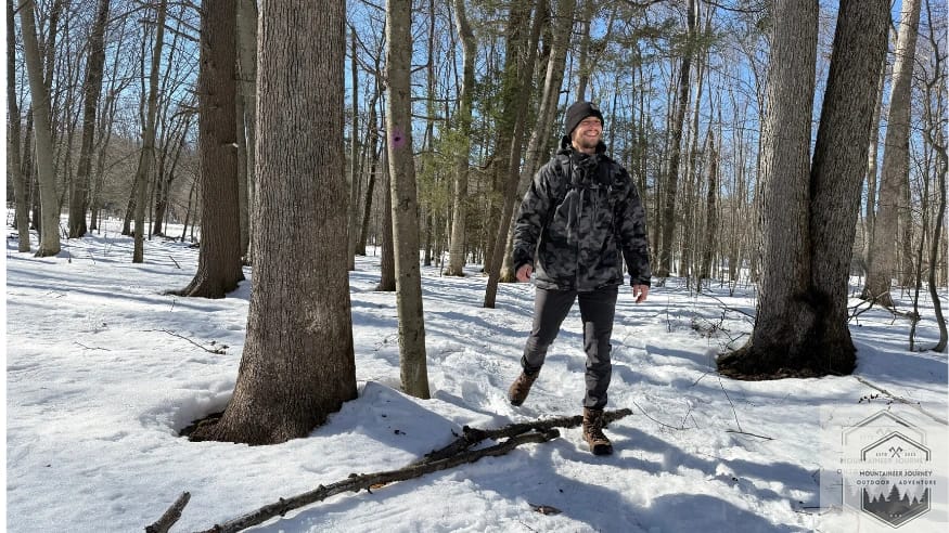 Hiking in the snow while testing out the Garmin Fenix Pro 8