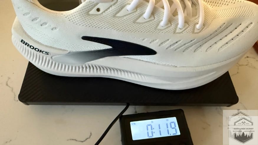 Brooks Glycerin max 2 on our scale weighing 11.9 ounces
