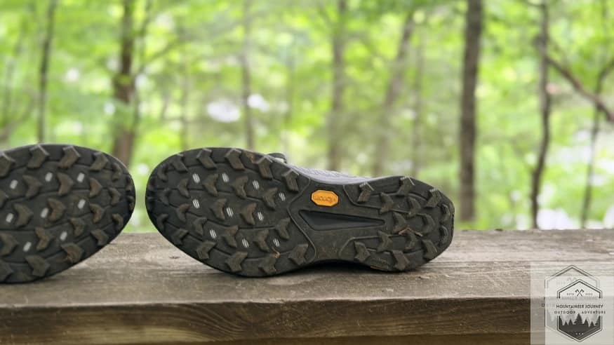 View of outsole before our testing