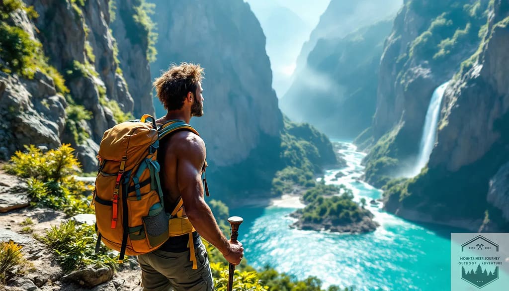 A hiker navigating a challenging terrain, representing perseverance and personal growth through trekking.