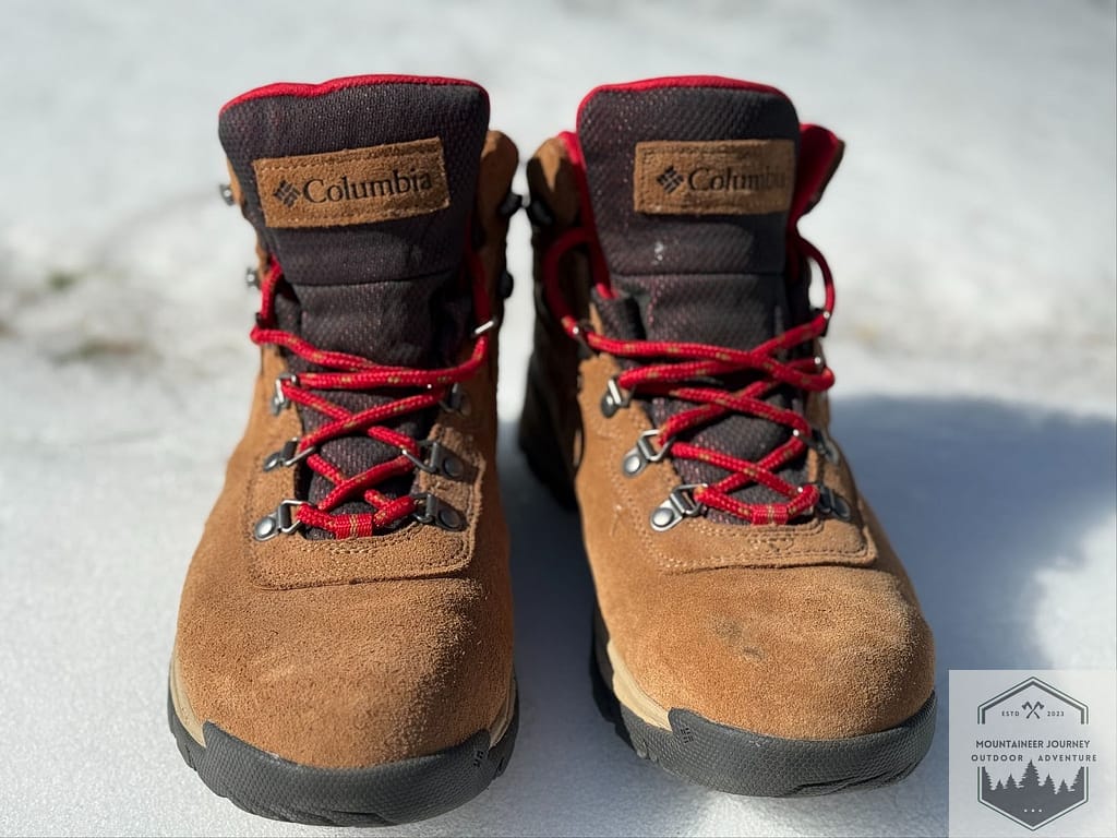 Front View Of the Columbia Newton Ridge Plus II featuring the lacing system