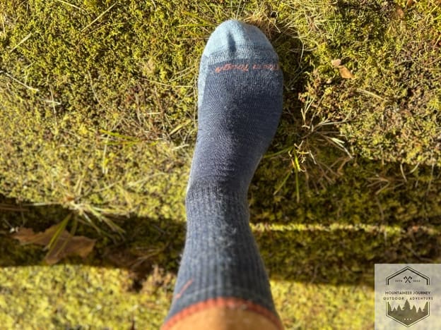front to bottom view of hiking sock