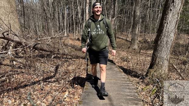 Hiking On A Bridge