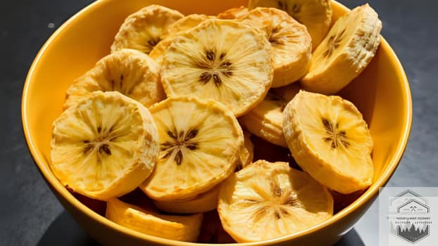 Dehydrated bananas in bowl