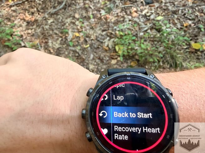 Back to start menu on watch