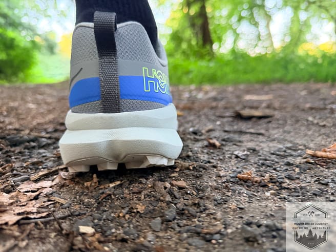 Torrent 5 extended heel pattern during testing on gravel