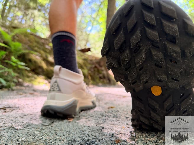 Vibram Megagrip outsole on the Nike Zegama hike during testing