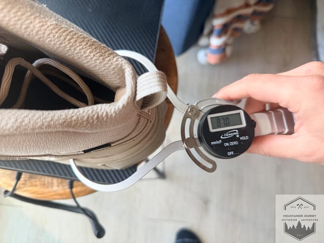 Heel width measured at 87mm with our digital caliper