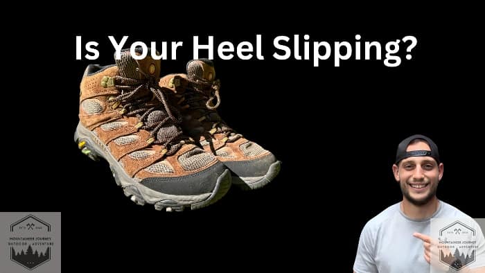 Pointing at boot where heel slippage occurs