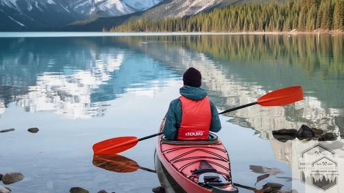 In a kayak in lake